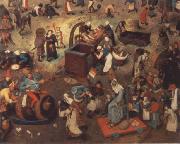 BRUEGEL, Pieter the Elder Battle between carnival and fast Germany oil painting artist